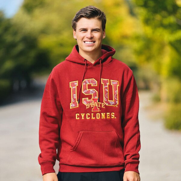 Artisans I-State Basketball Print Cardinal Hoodie
